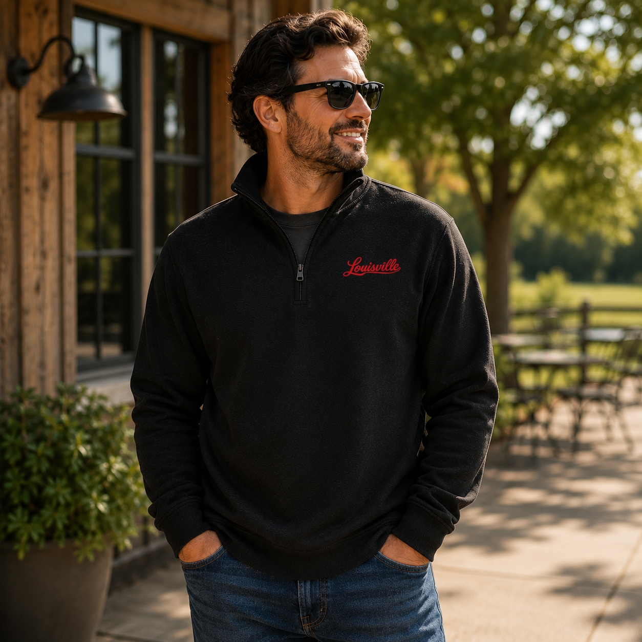 Louisville Fleece Pullover | Bold Script Design | Unisex Fit