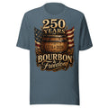 250 Years of Bourbon & Freedom T-Shirt | Heritage Barrel Design | Classic - Bluegrass Elite Apparel LLC