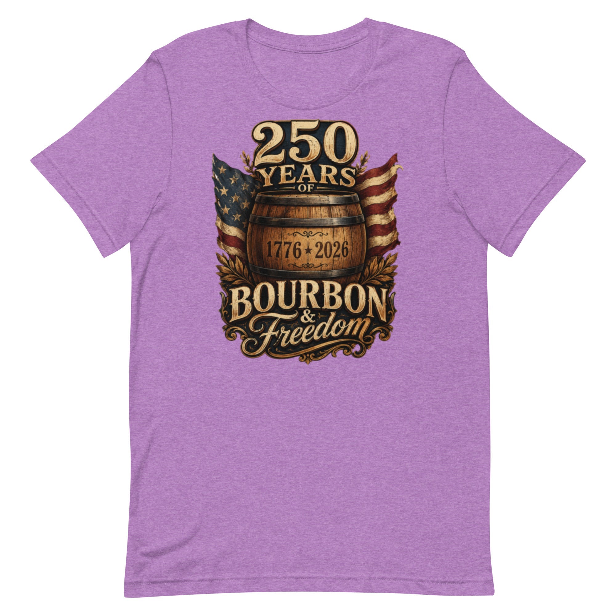 250 Years of Bourbon & Freedom T-Shirt | Heritage Barrel Design | Classic - Bluegrass Elite Apparel LLC