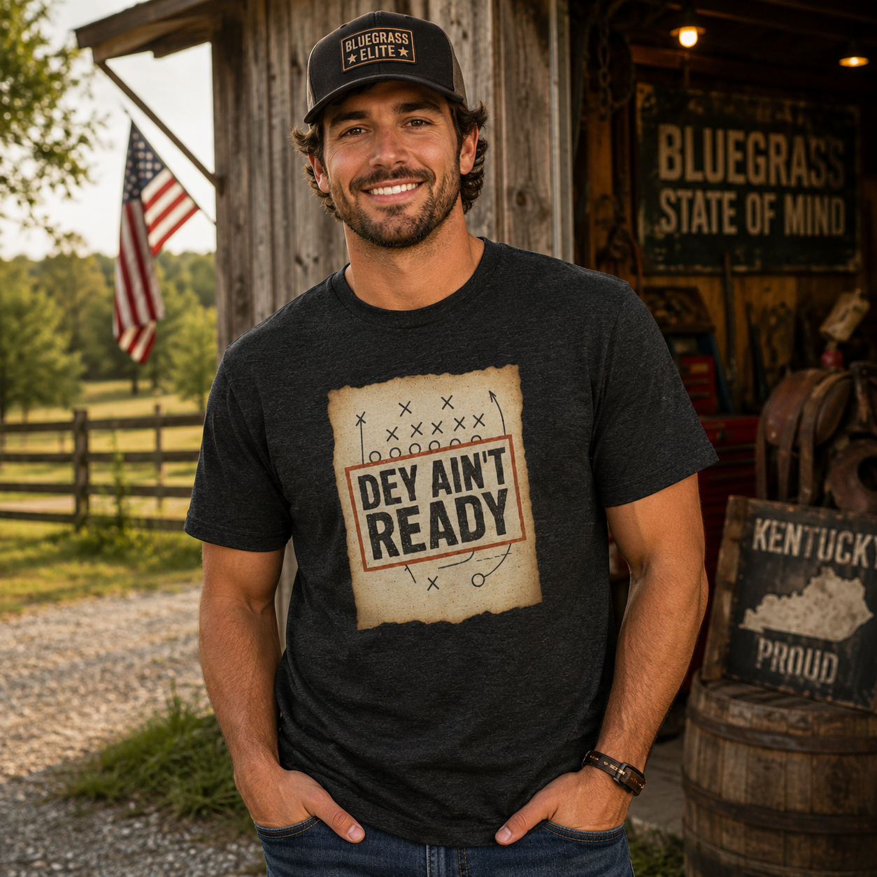 Dey Ain’t Ready T-Shirt | Cincinnati Vintage Playbook Design | Elite
