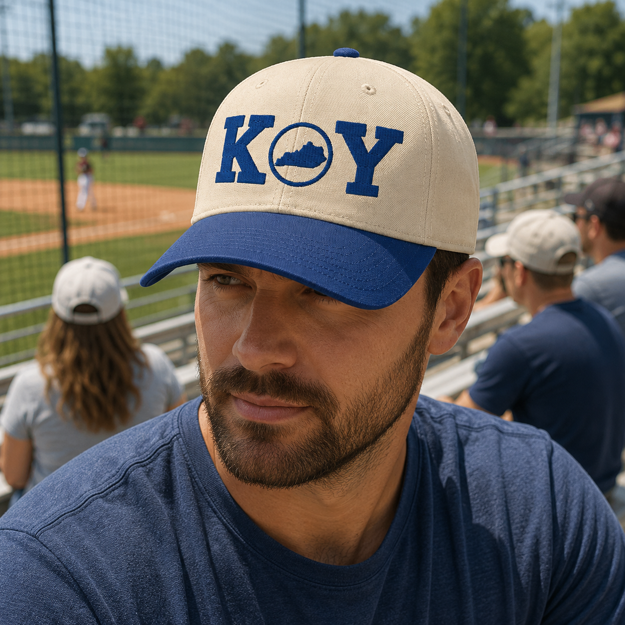 Kentucky Blue State Circle KY 5 Panel Cap