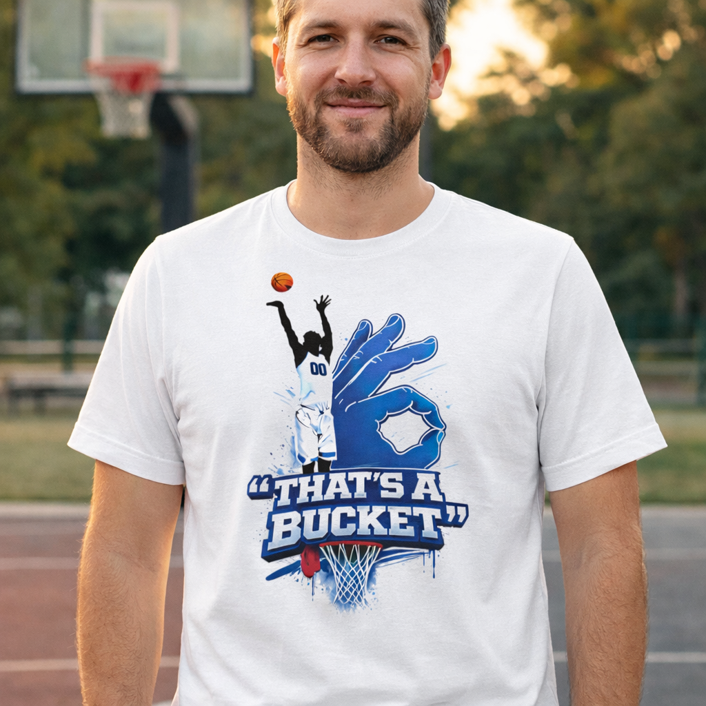 AllUKBall That’s A Bucket Script Ball T-Shirt | Street Shot Graphic | Classic
