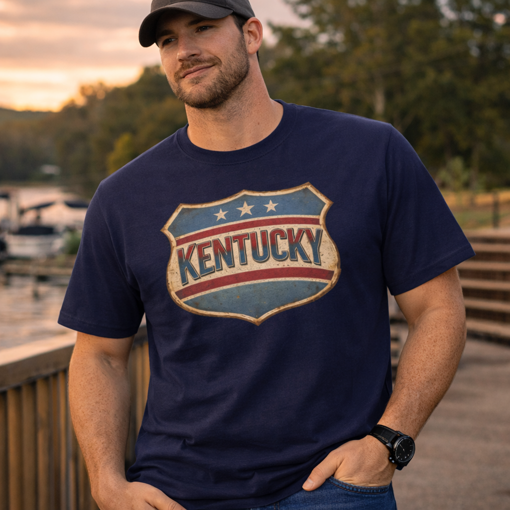 Kentucky T-Shirt | Vintage Americana Crest Design | Classic