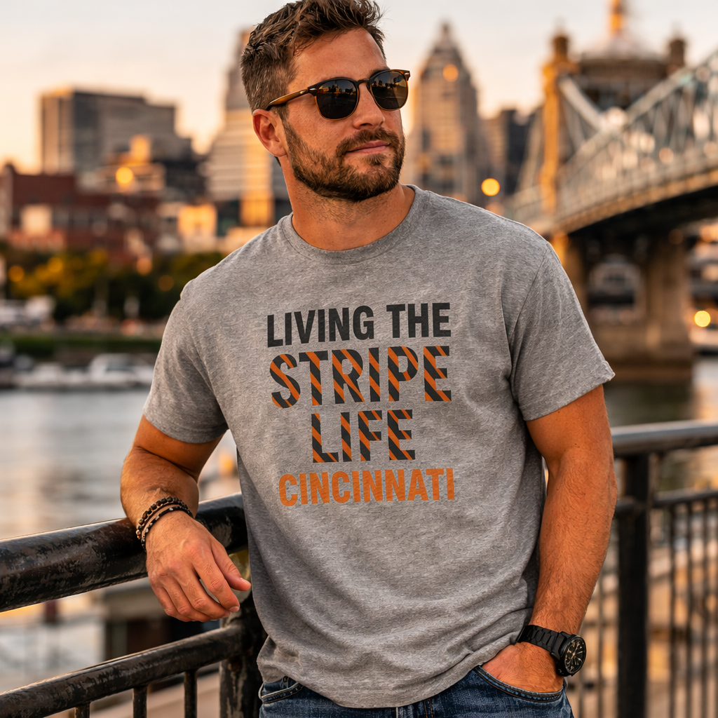 Cincinnati Football Shirt | Living the Stripe Life Design | Elite Tri-Blend