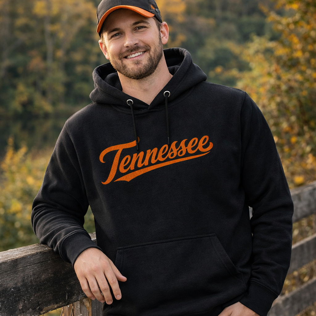 Tennessee Neon Hoodie | Retro Script Glow Design | Unisex