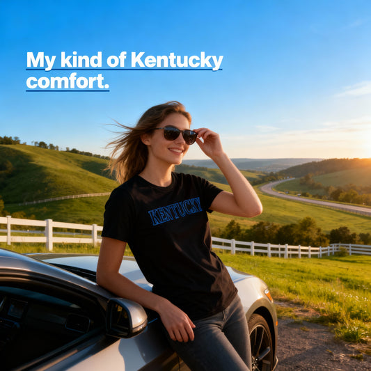 Kentucky Printed T-Shirt | Minimal Word Art Design | Elite Tri-Blend