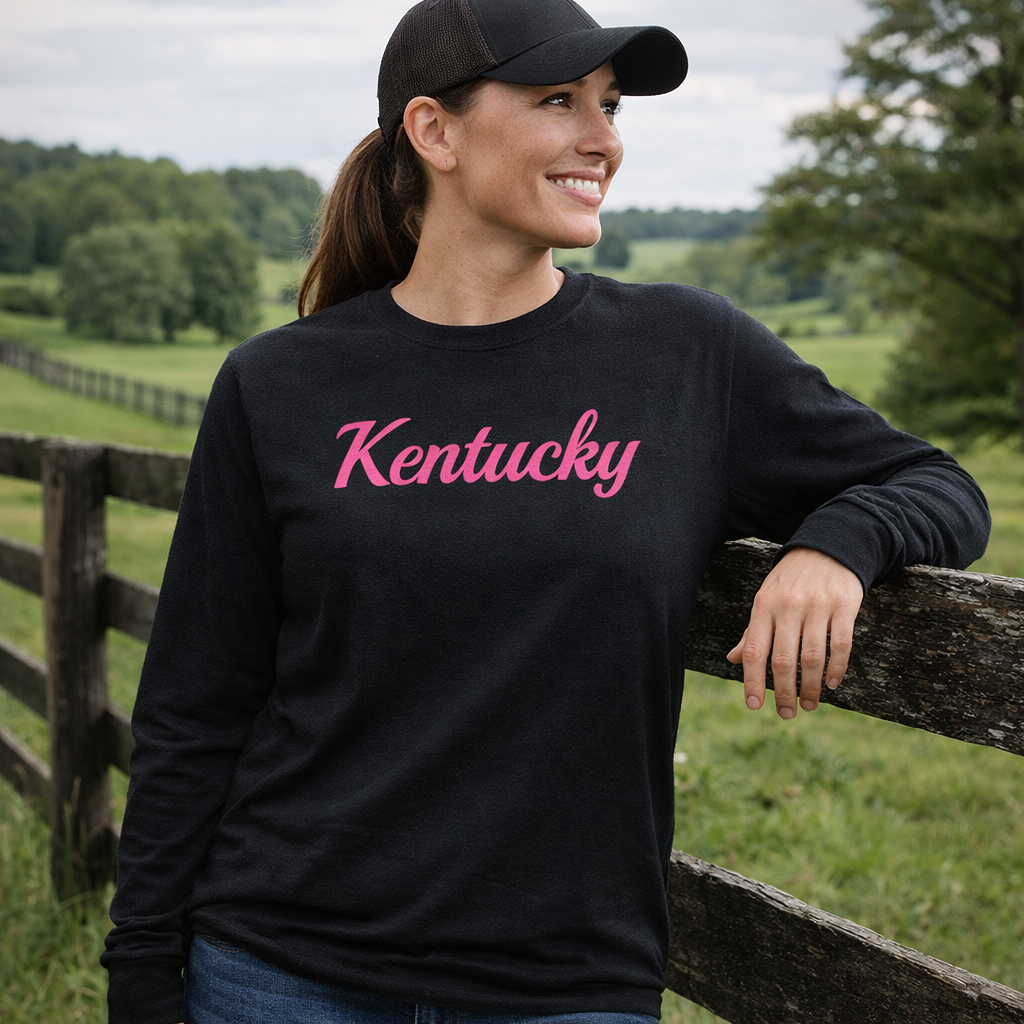 Kentucky Embroidered Long Sleeve Tee | Soft Garment-Dyed Comfort | Classic
