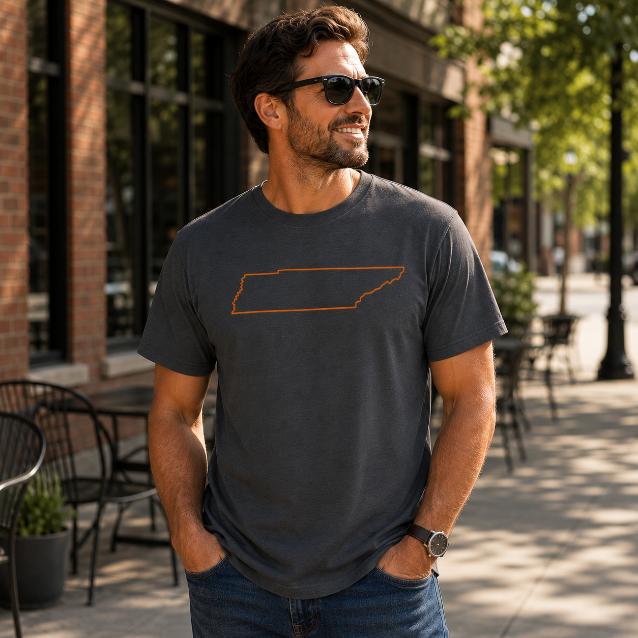 Tennessee Outline T-Shirt | Bold State Pride Design | Classic Cotton