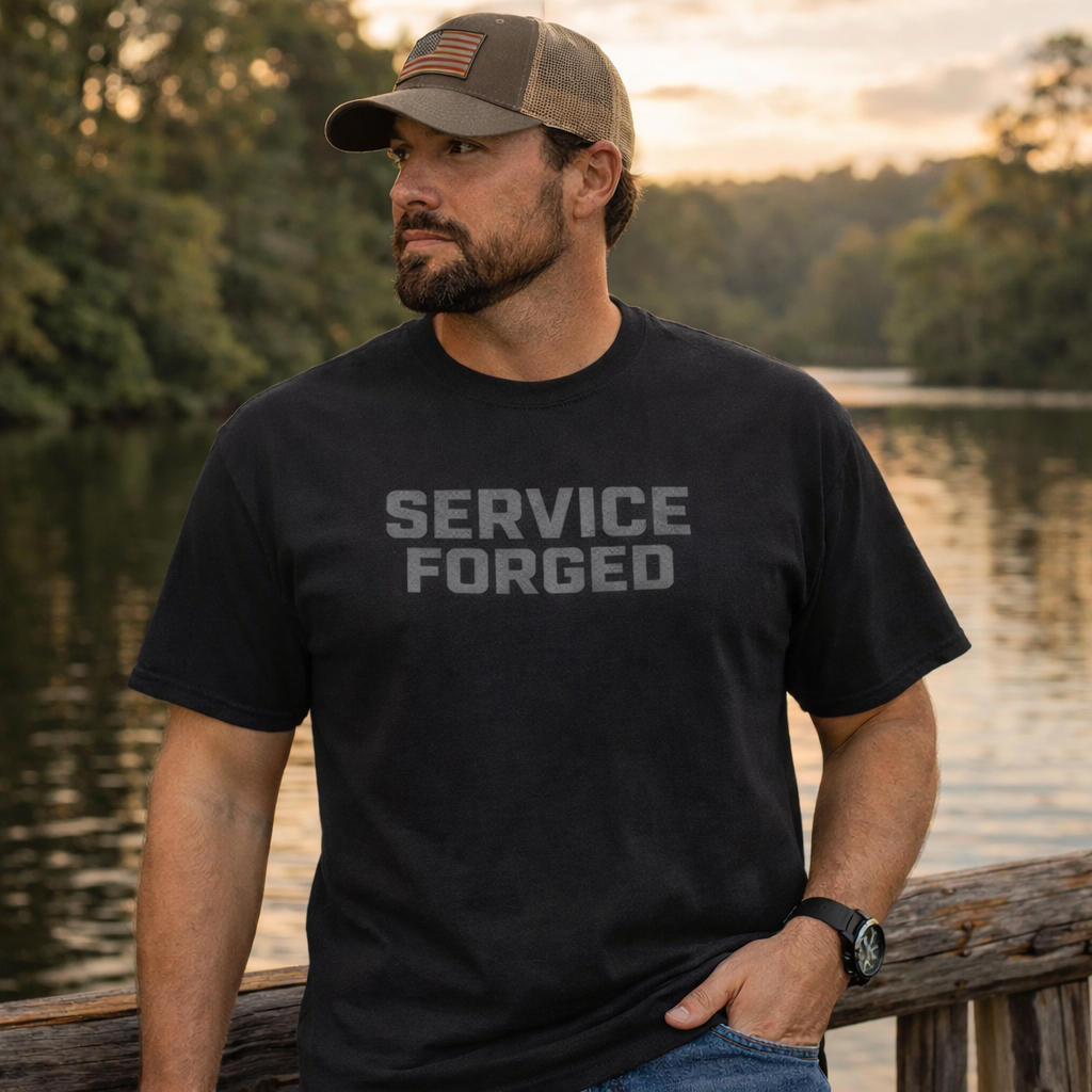Service Forged T-Shirt | Veteran-Owned Series | Basic Cotton