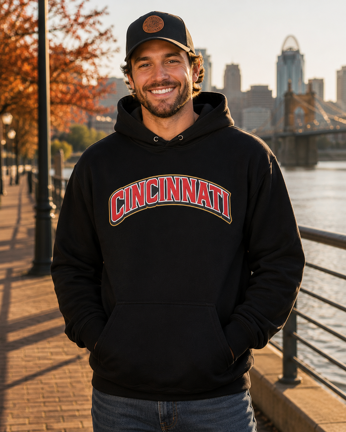 Cincinnati Hoodie | Arched Word Art Design