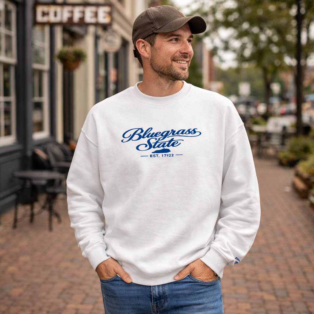 Bluegrass State Sweatshirt | Embroidered Script Design | Unisex Fit