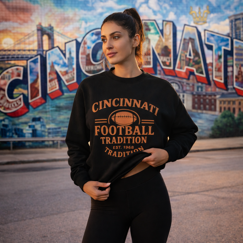 Cincinnati Football Sweatshirt | Vintage Gridiron Heritage Design