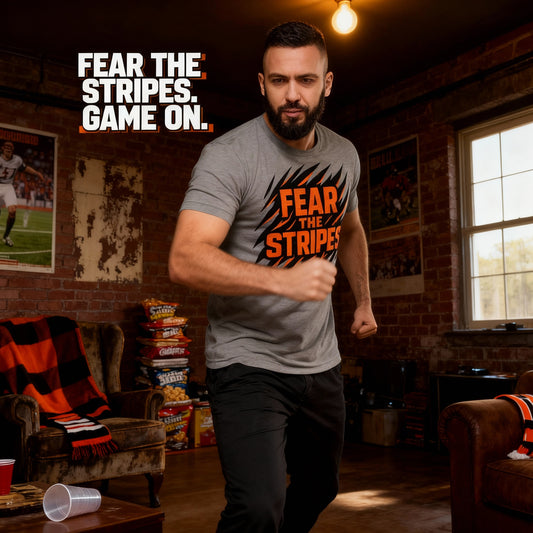 Cincinnati Football Shirt | Fear The Stripes Design | Elite Tri-Blend