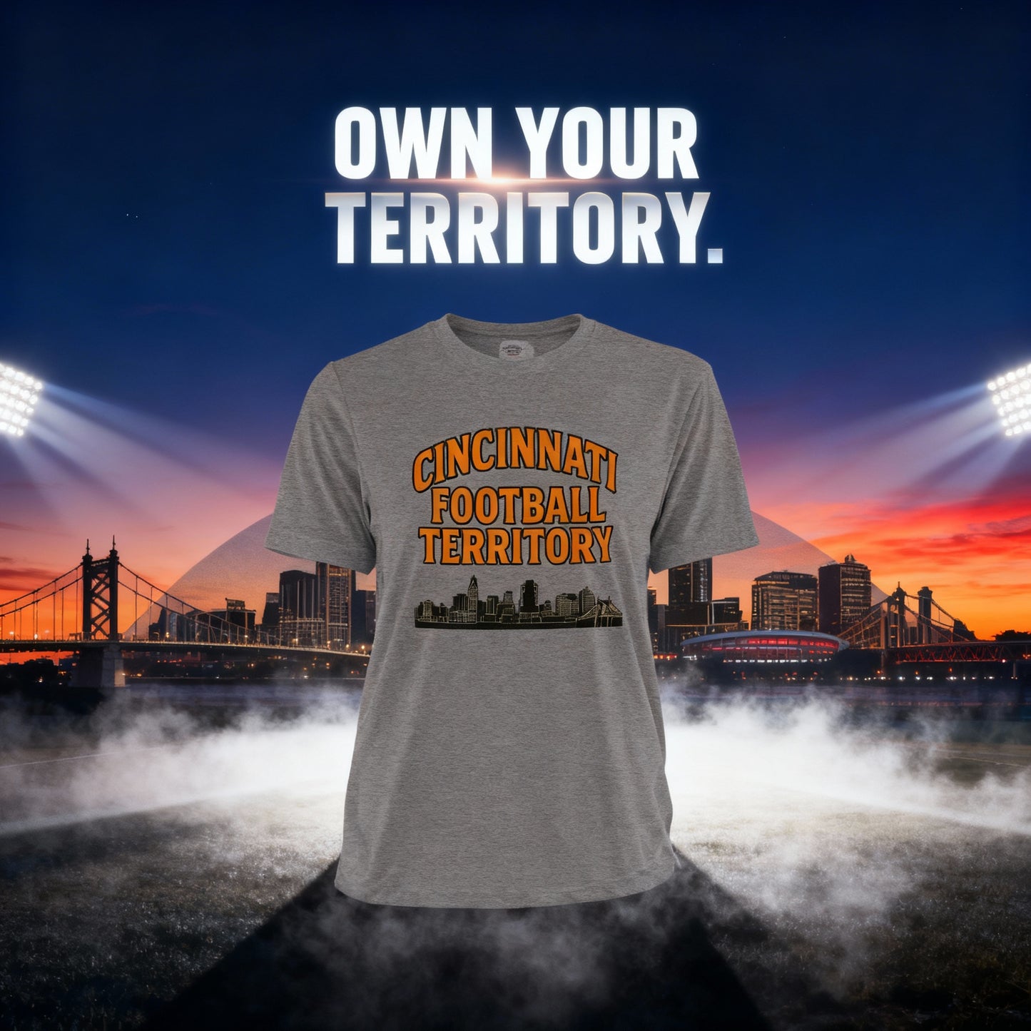 Cincinnati Football Shirt | Vintage Skyline Territory Design | Elite