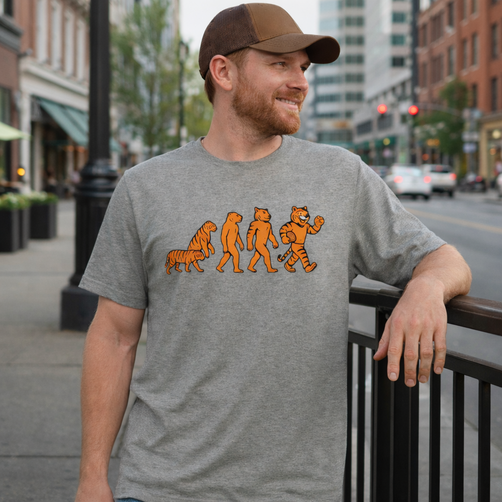 Cincinnati Football T-Shirt | Tiger Evolution Design | Elite Tri-Blend