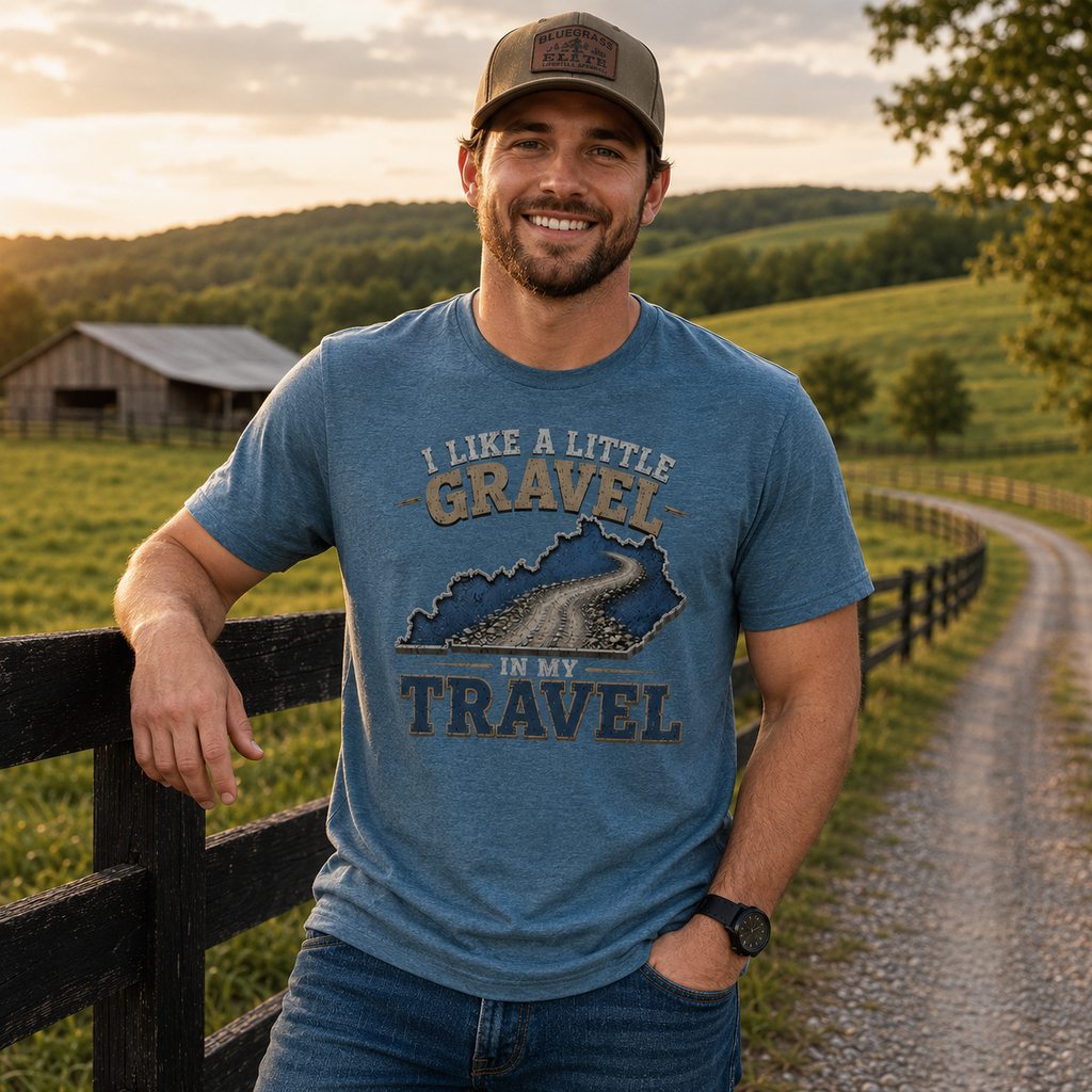 Kentucky Gravel Travel Tee | Blue State Road Design | Classic