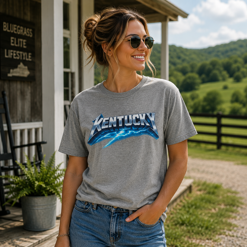 Kentucky Rock T-Shirt | Lightning Bolt Metal Style | Elite