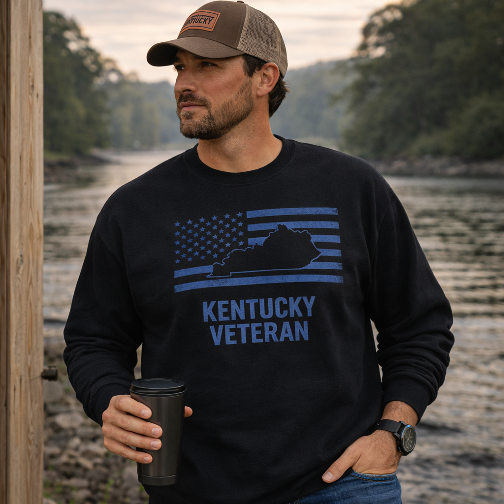 Kentucky Veteran Sweatshirt | State Flag Design | Unisex Fleece