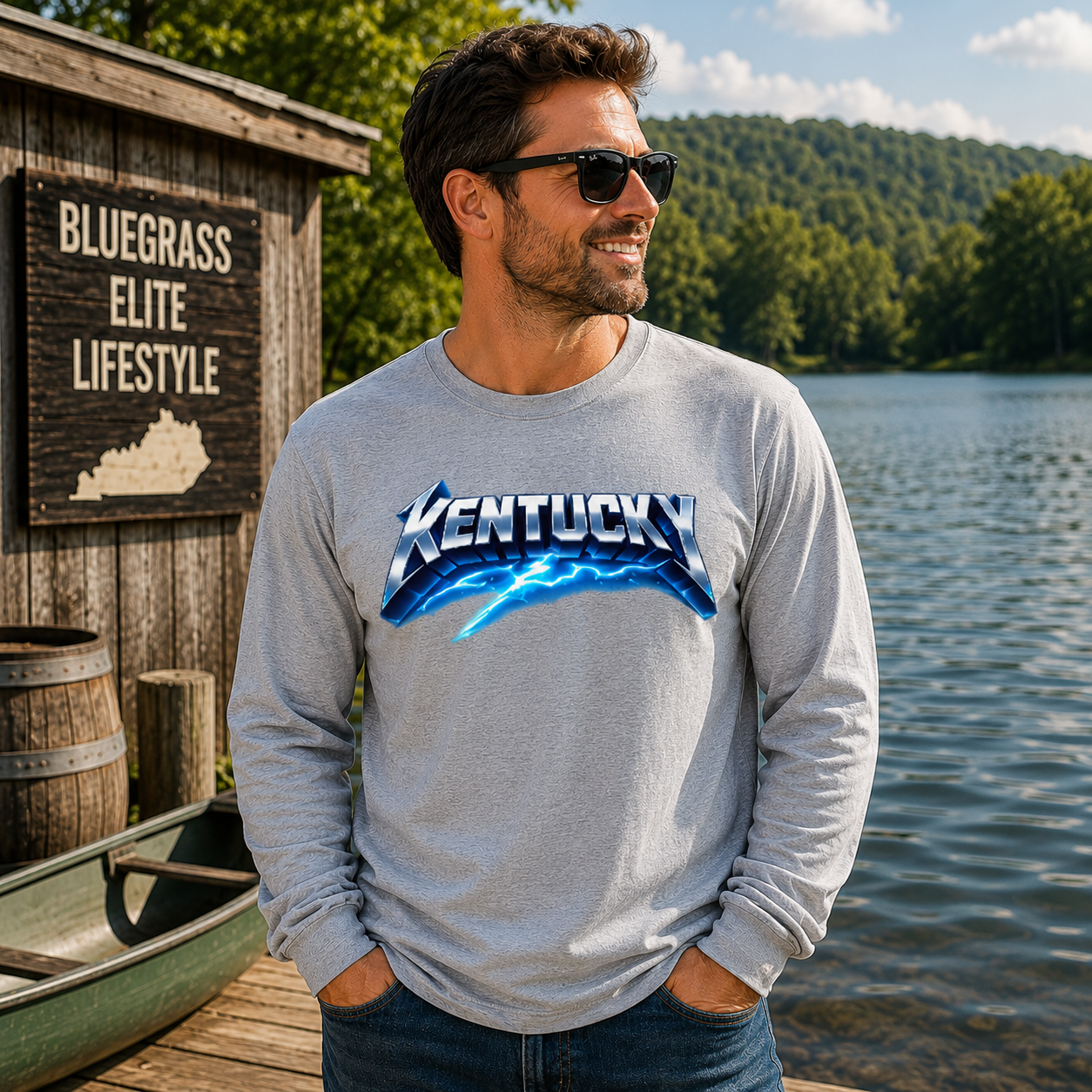 Kentucky Long Sleeve Shirt | Electric Rock Design | Classic Tier