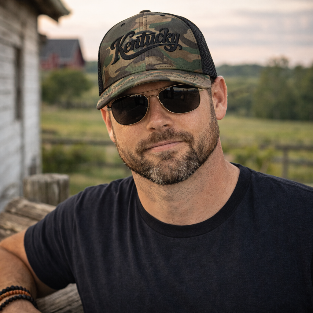 Kentucky Trucker Hat | Camouflage Mesh Snapback
