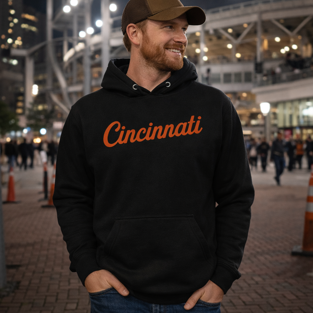 Cincinnati Streetwear Hoodie | Neon Script Design | Unisex