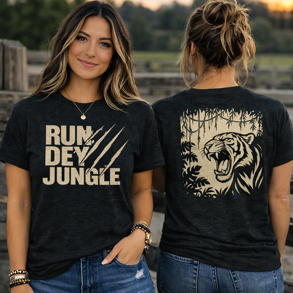 Run Dey Jungle T-Shirt | Bold Jungle Tiger Print | Elite