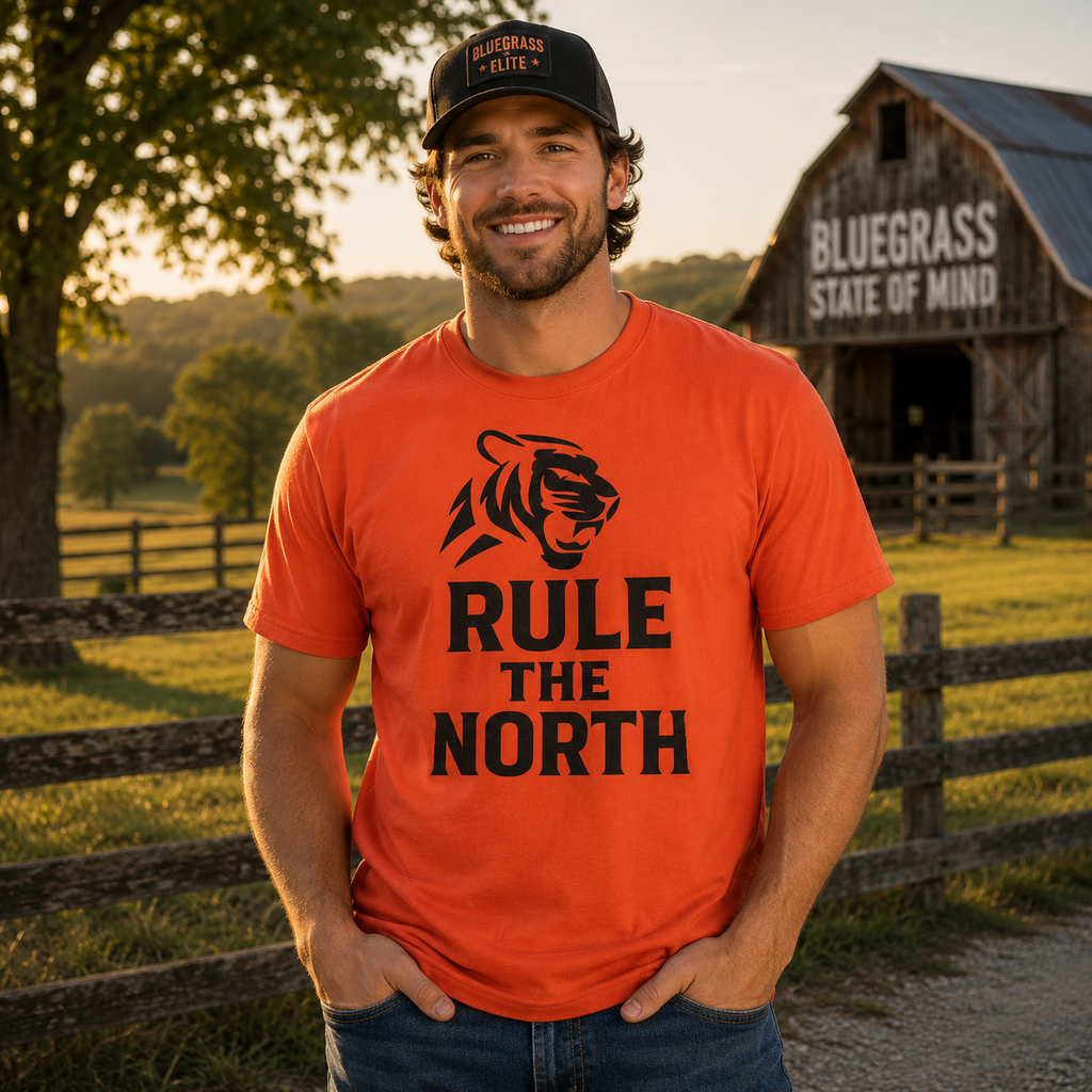 Rule the North Tiger T-Shirt | Bold Black Graphic Tee | Basic