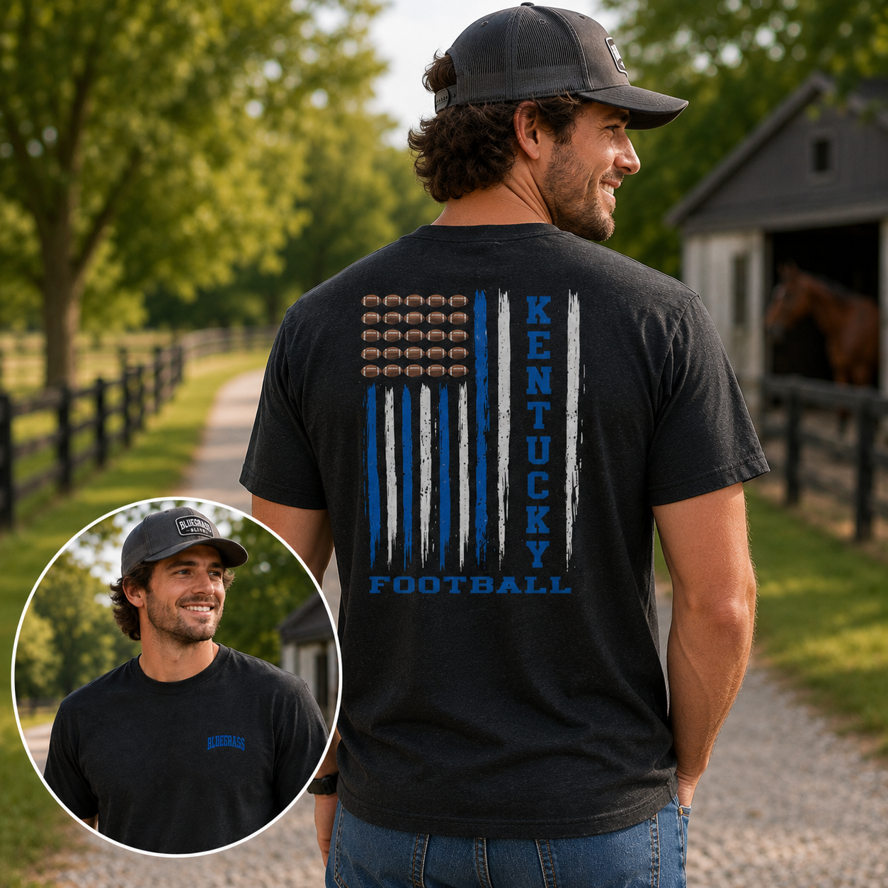 Kentucky Blue Heritage Ball Flag Classic Tee