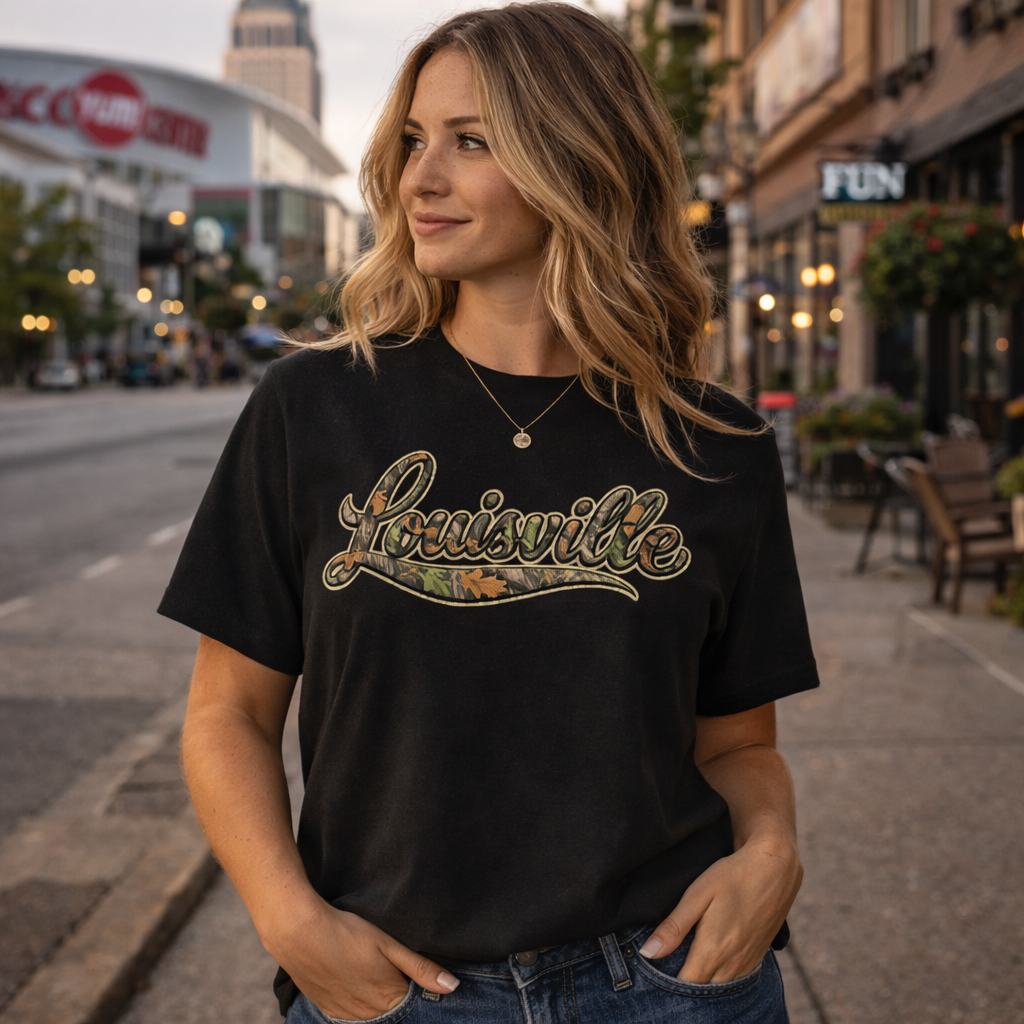 Louisville Script T-Shirt | Mossy Oak Style | Classic Cotton