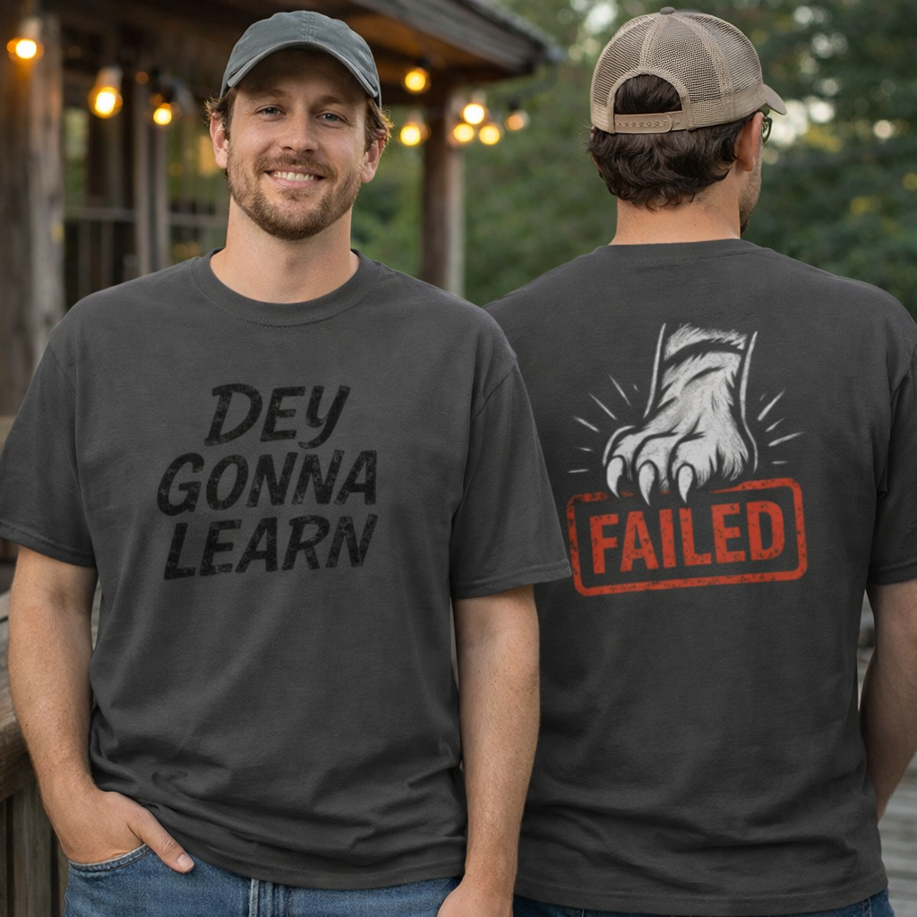 Dey Gonna Learn T-Shirt | Chalkboard Style with Tiger Paw | Elite