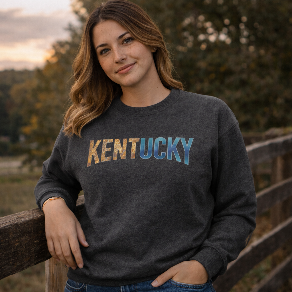 Kentucky Sweatshirt | Split Texture Typography Design | Unisex