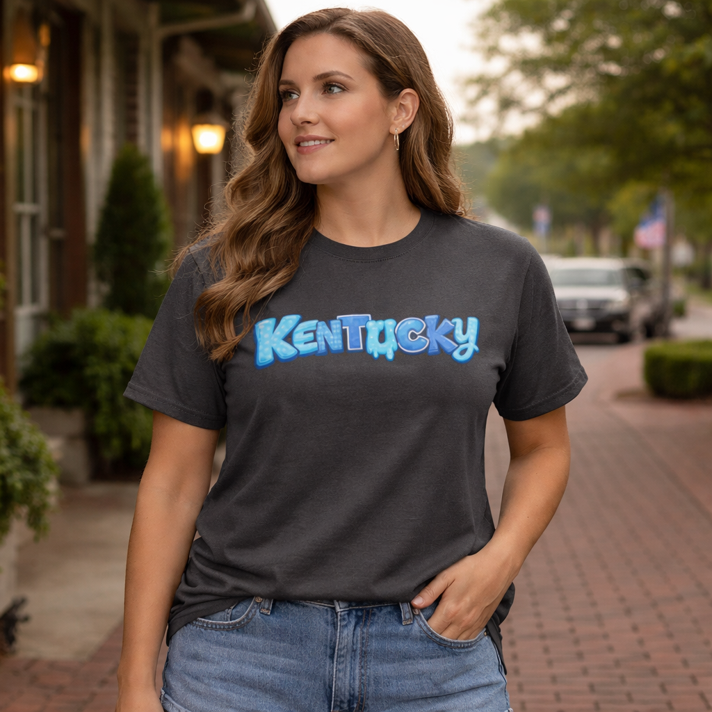 Kentucky Graphic T-Shirt | Playful Blue Design | Classic Cotton