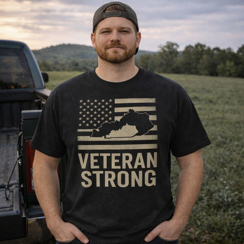 Kentucky Veteran Strong Tee | Military Pride & Bluegrass Heritage Shirt