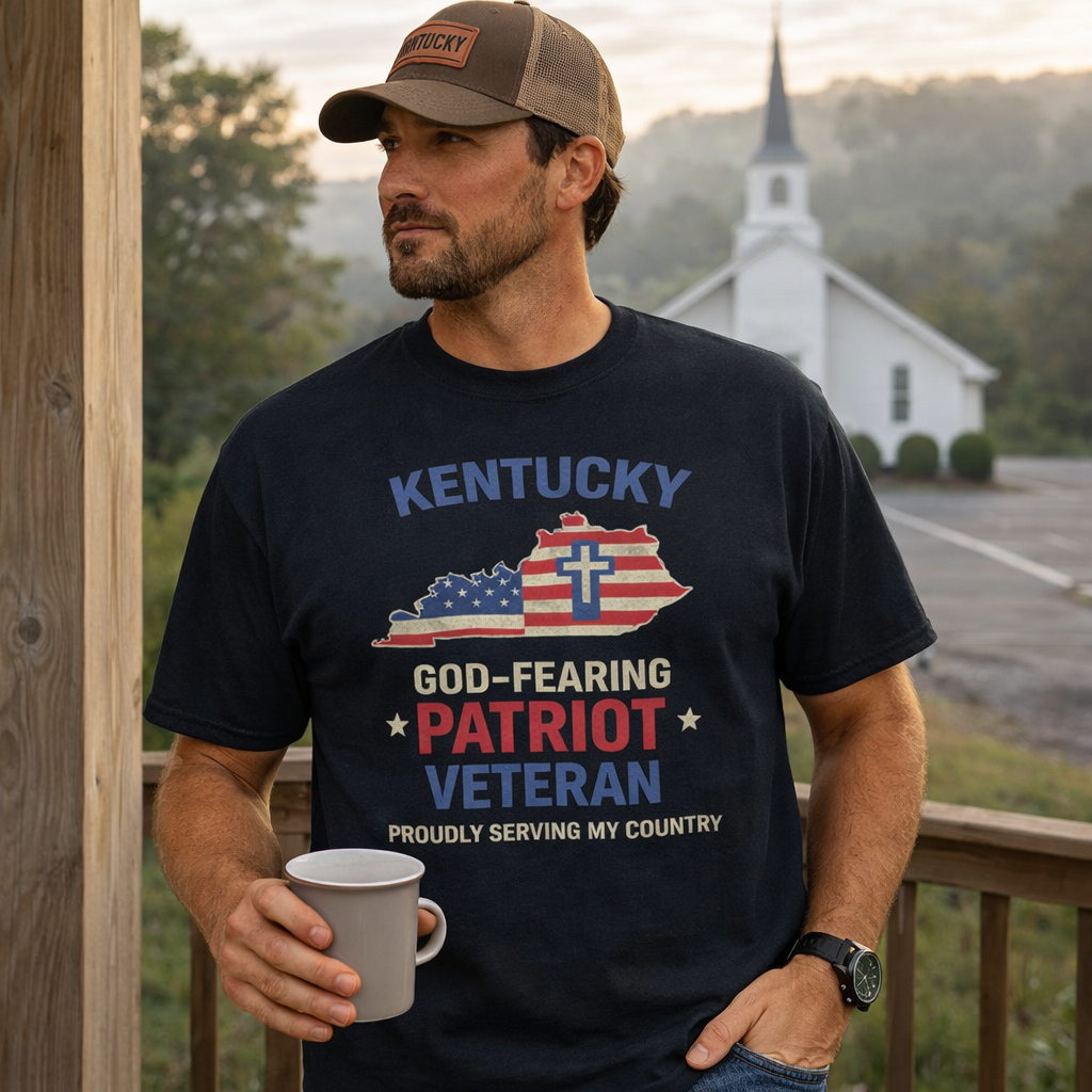 God-Fearing Patriot Veteran T-Shirt | Kentucky Faith + Service | Classic