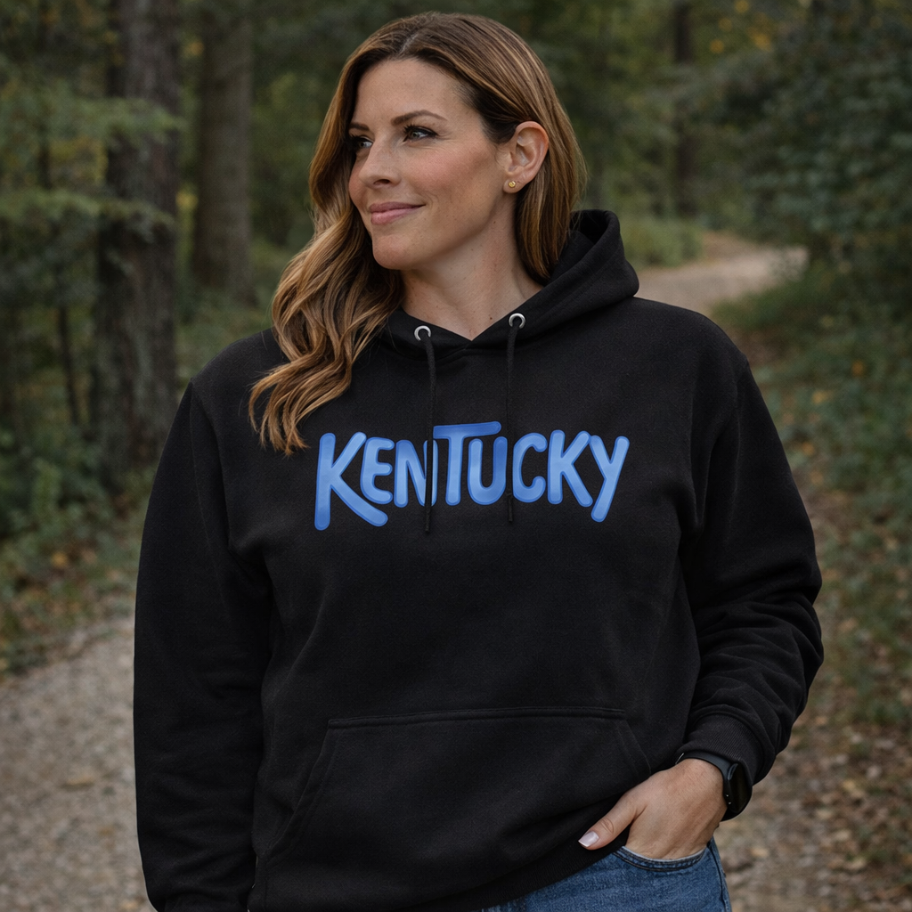 Kentucky Hoodie | Retro Bubble Kentucky Blue Design | Unisex Streetwear