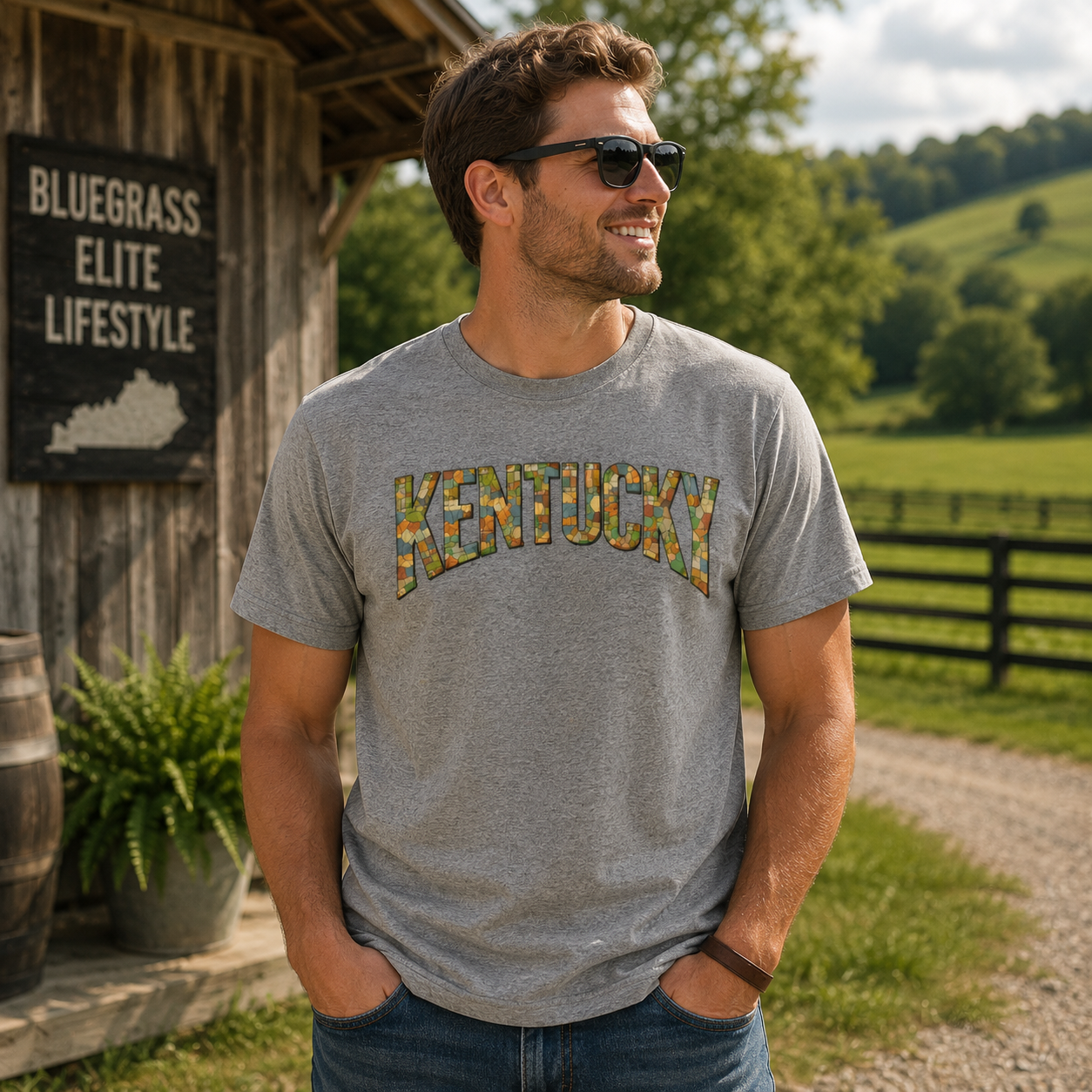 Kentucky T-Shirt | Vintage County Map Design | Elite