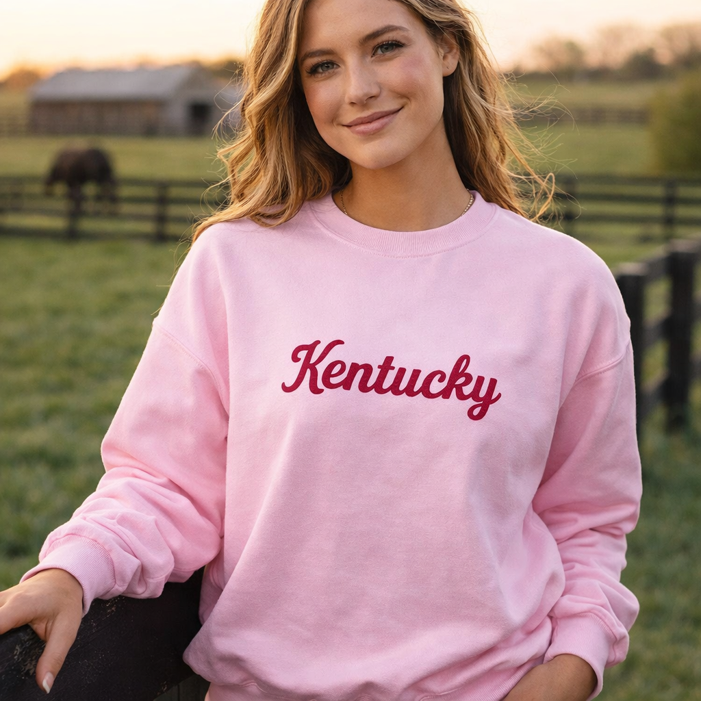 Kentucky Sweatshirt | Pink Script Design | Unisex Fleece