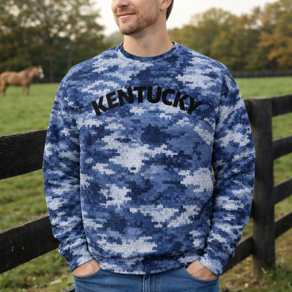 Kentucky Camo Unisex Sweatshirt | Bluegrass Digital Camo | Fleece Crewneck