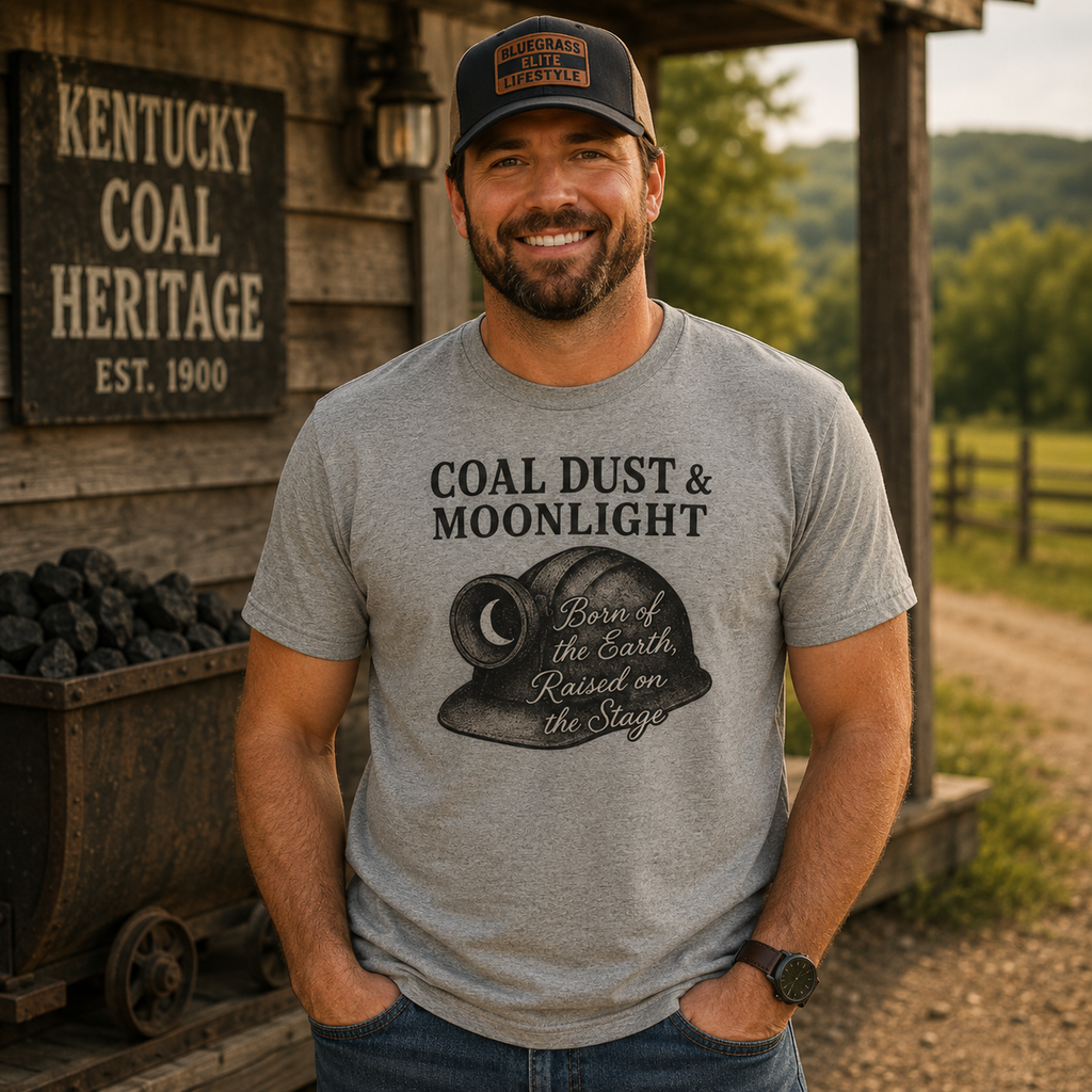 Coal Dust & Moonlight Miner Helmet Script Tee