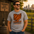 Cincy Football Shirt | Ohio Map Stripe Design | Elite Tri-Blend