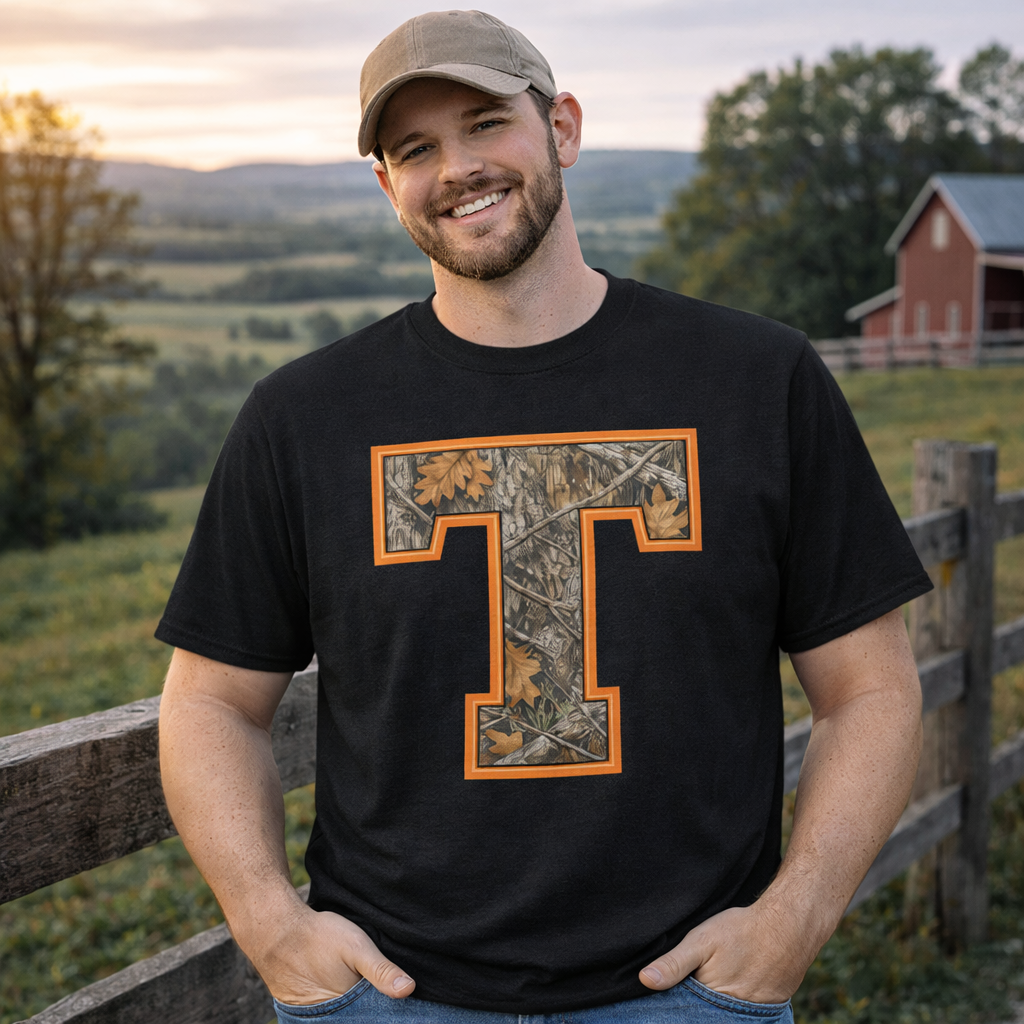 Block T Camo T-Shirt | Mossy Oak Design | Classic Cotton