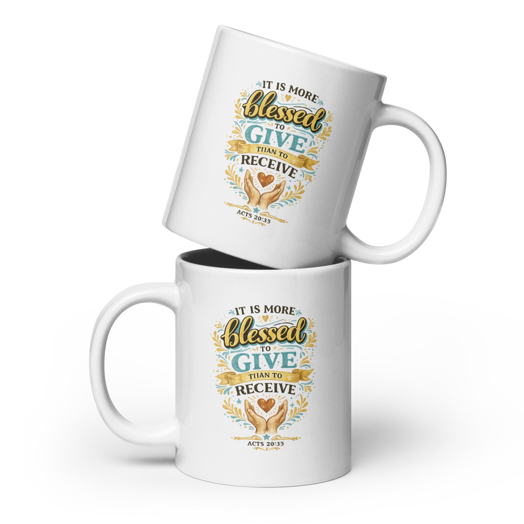 Acts 20:35 Bible Verse Mug | “More Blessed to Give” Christian Coffee Cup - Bluegrass Elite Apparel LLC