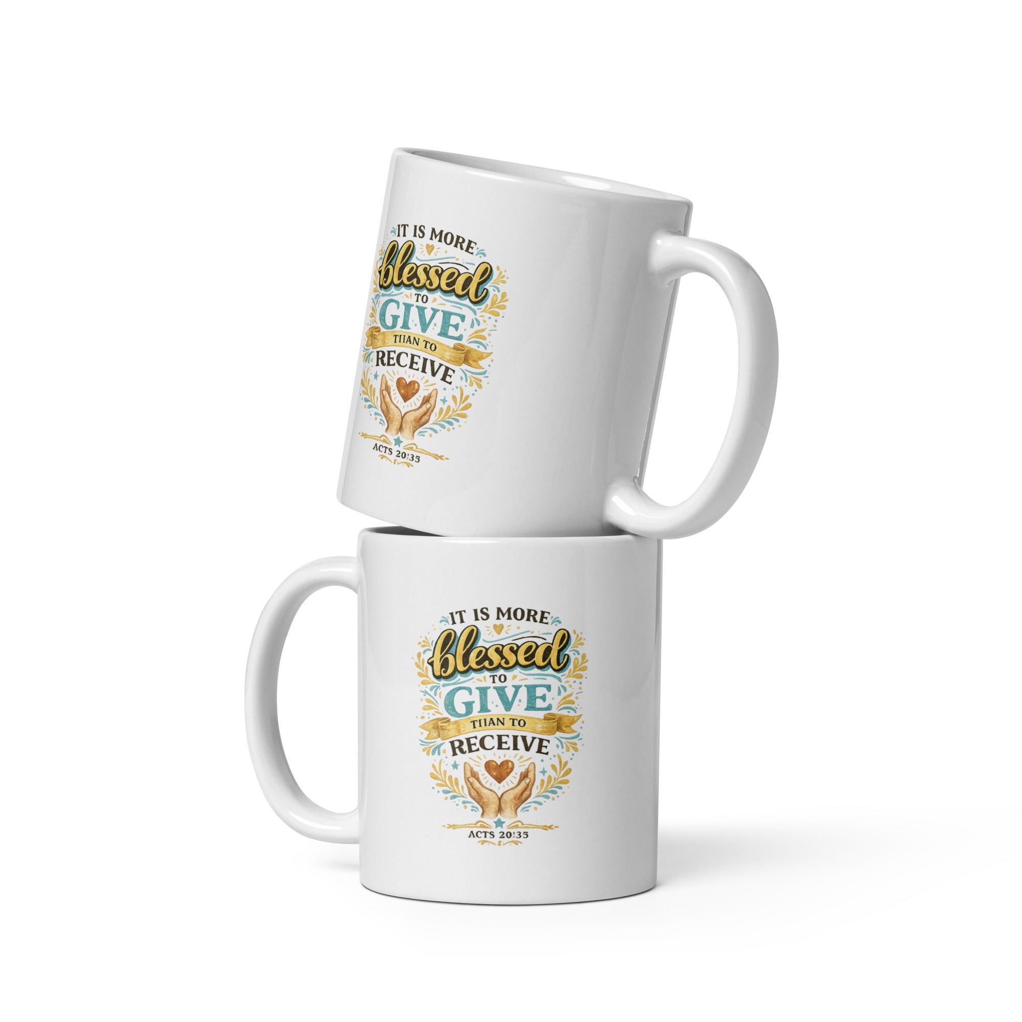 Acts 20:35 Bible Verse Mug | “More Blessed to Give” Christian Coffee Cup - Bluegrass Elite Apparel LLC