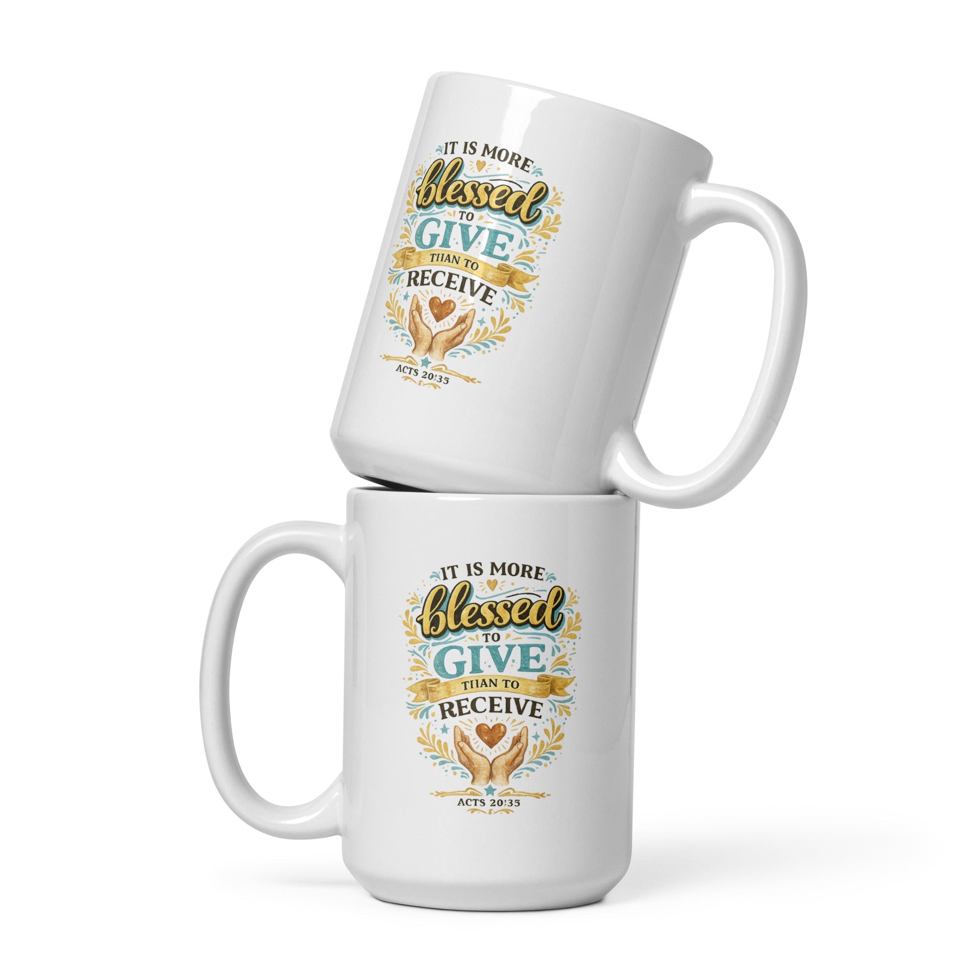 Acts 20:35 Bible Verse Mug | “More Blessed to Give” Christian Coffee Cup - Bluegrass Elite Apparel LLC