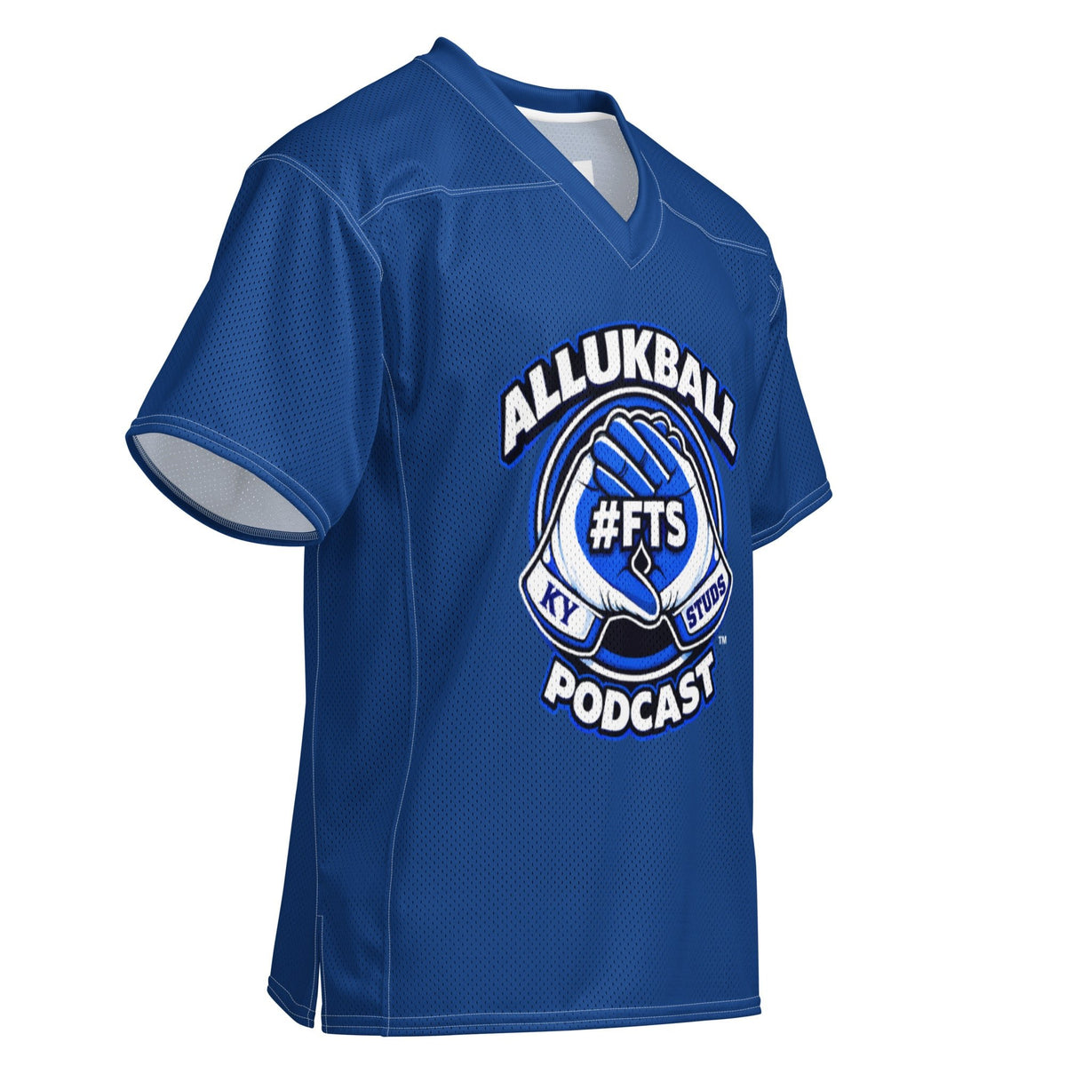ALLUKBALL Blue Script Ball Mesh Jersey | Athletic Game Day Design - Bluegrass Elite Apparel LLC