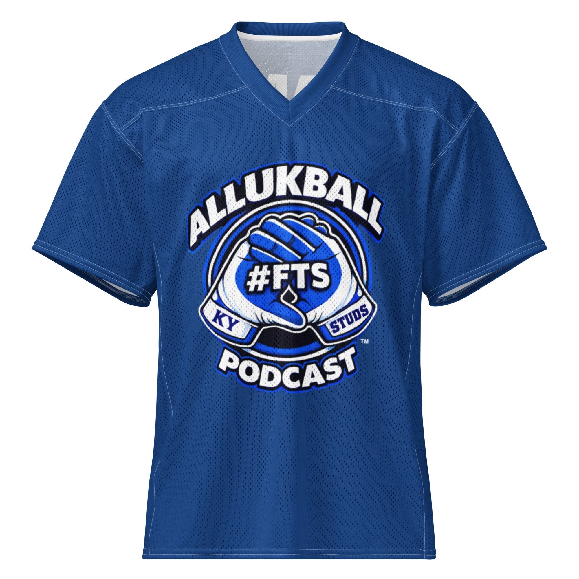 ALLUKBALL Blue Script Ball Mesh Jersey | Athletic Game Day Design - Bluegrass Elite Apparel LLC