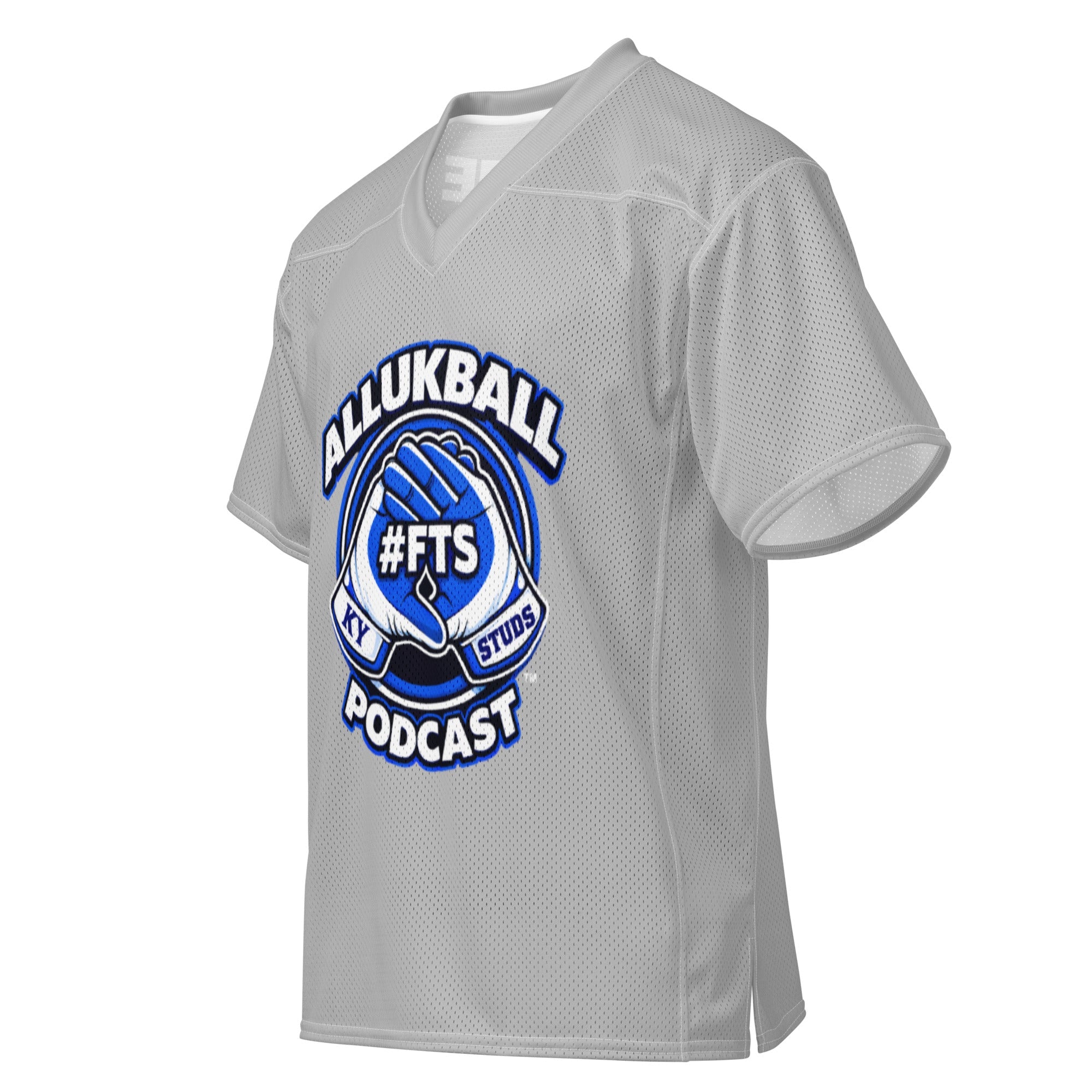 ALLUKBALL Gray Script Ball Mesh Jersey | Athletic Game Day Design - Bluegrass Elite Apparel LLC
