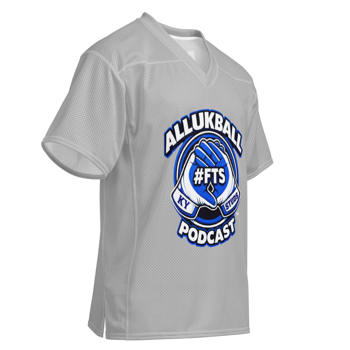 ALLUKBALL Gray Script Ball Mesh Jersey | Athletic Game Day Design - Bluegrass Elite Apparel LLC