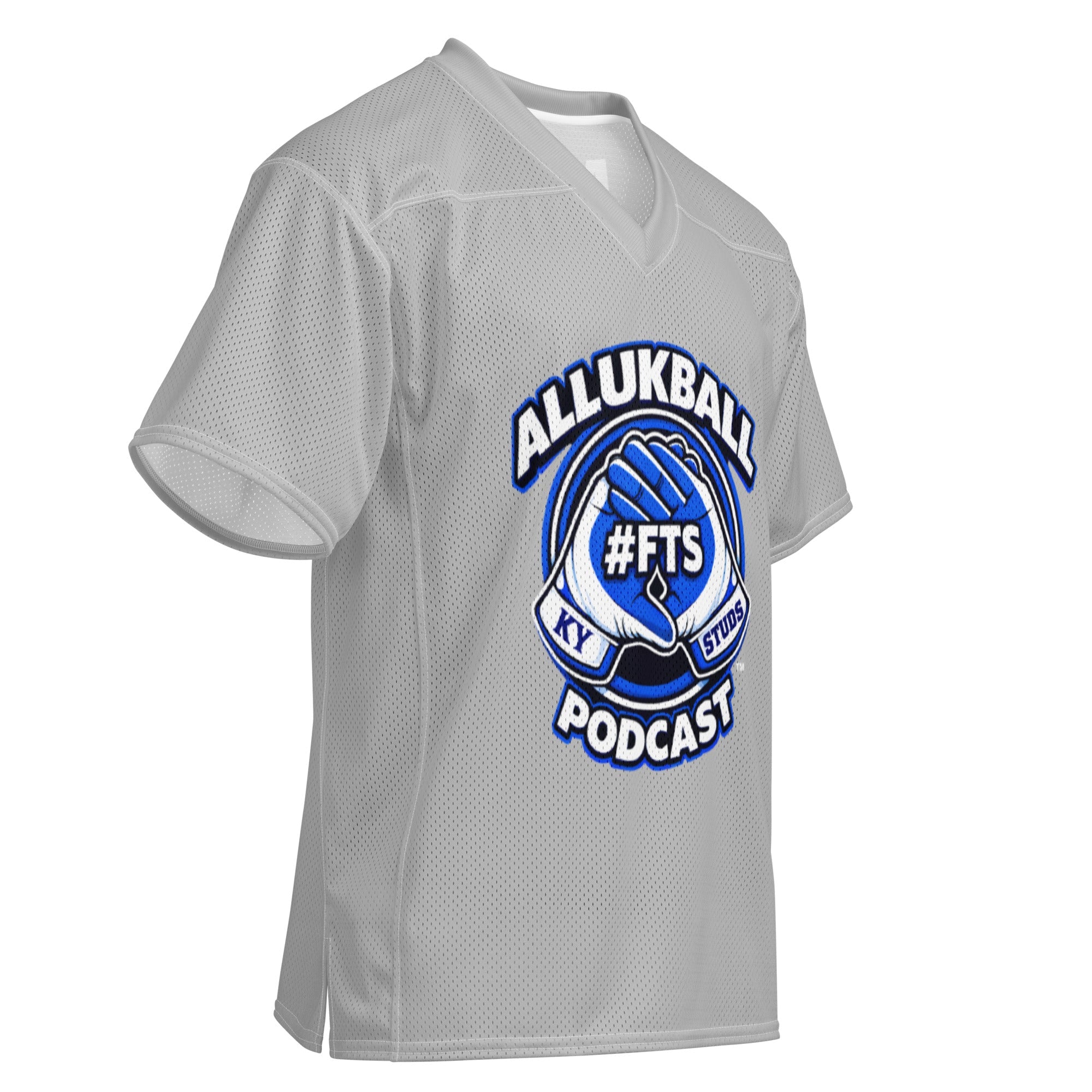 ALLUKBALL Gray Script Ball Mesh Jersey | Athletic Game Day Design - Bluegrass Elite Apparel LLC
