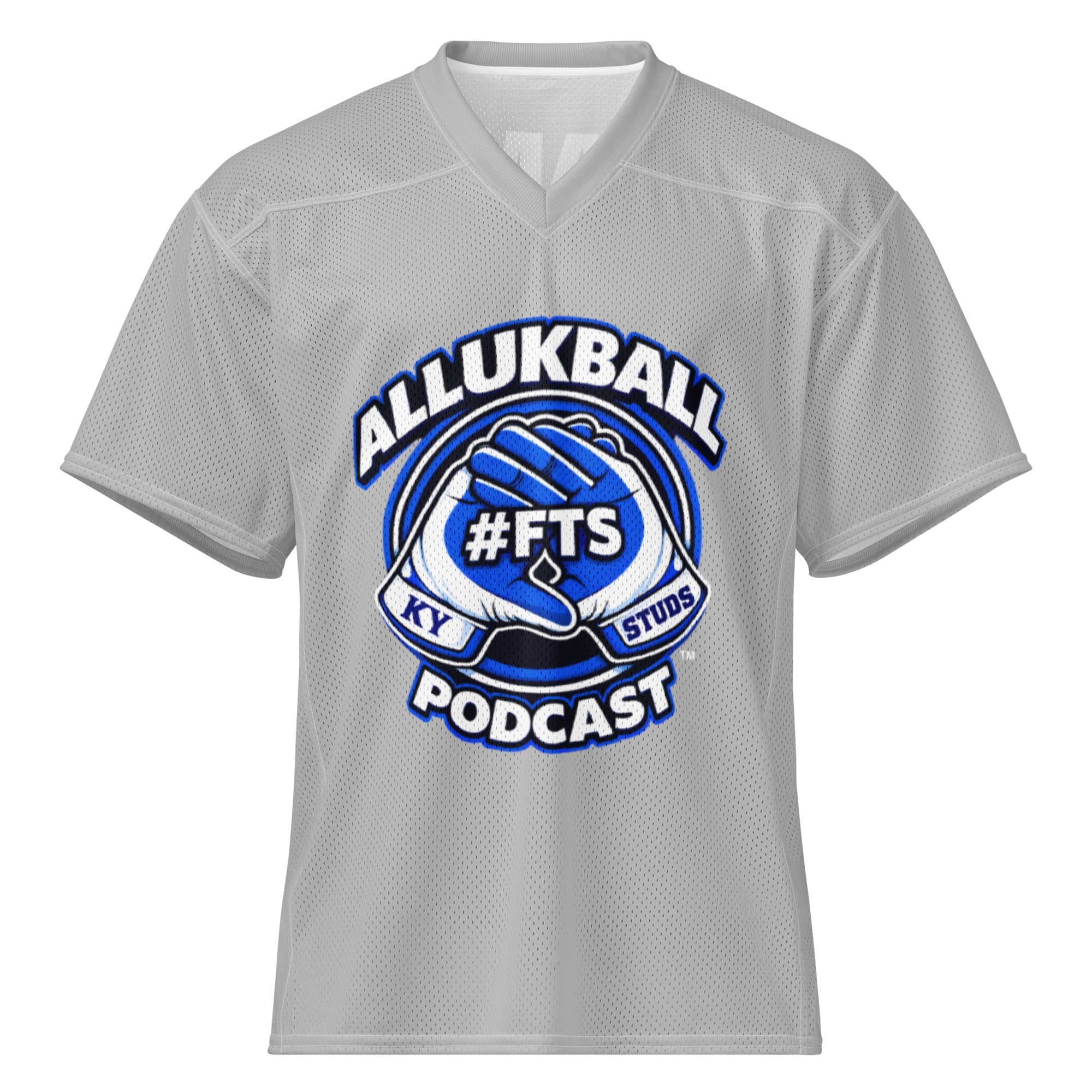 ALLUKBALL Gray Script Ball Mesh Jersey | Athletic Game Day Design - Bluegrass Elite Apparel LLC